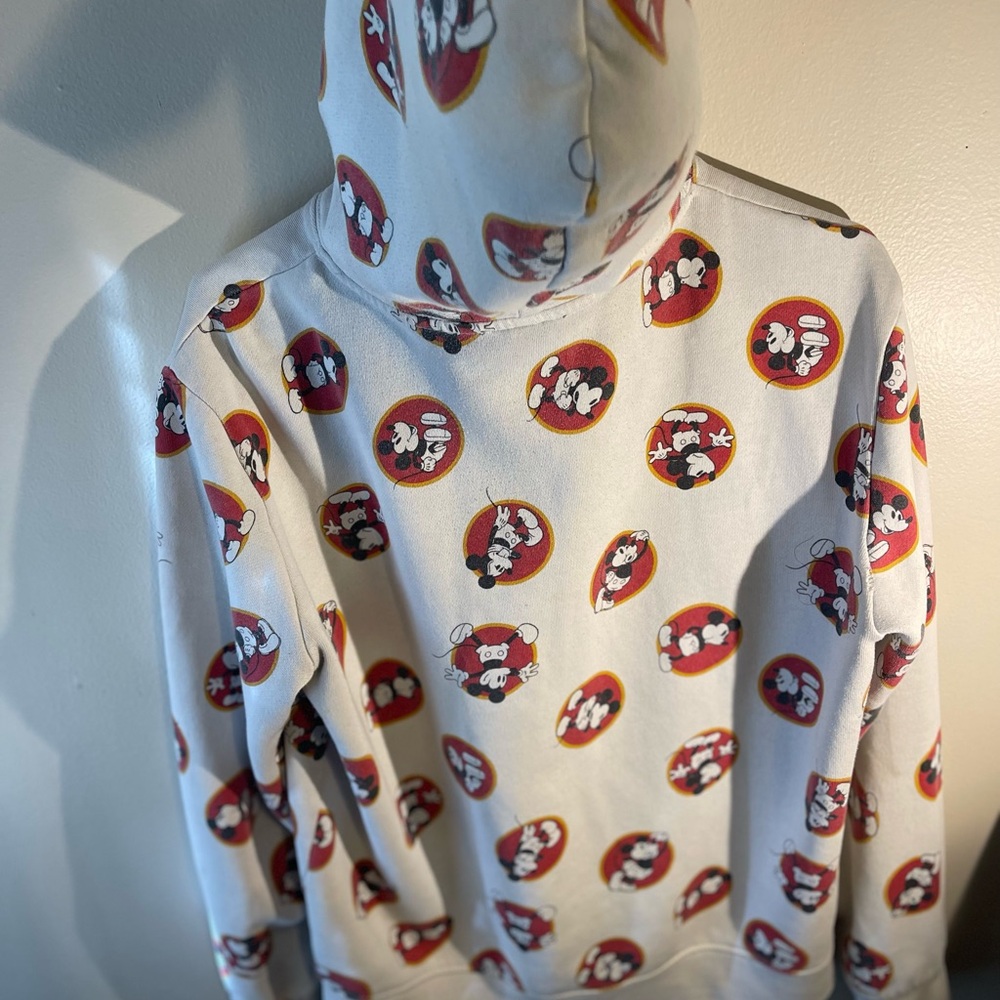 Mickey Mouse Patterned White Sweater